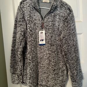 Gray Sherpa Quarter-Zip Pullover